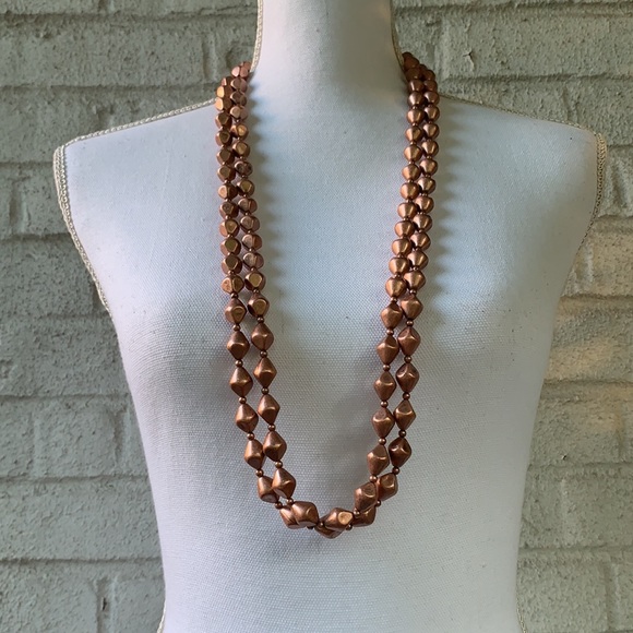 Metallic Beaded Necklace & Earring Set - Picture 3 of 8